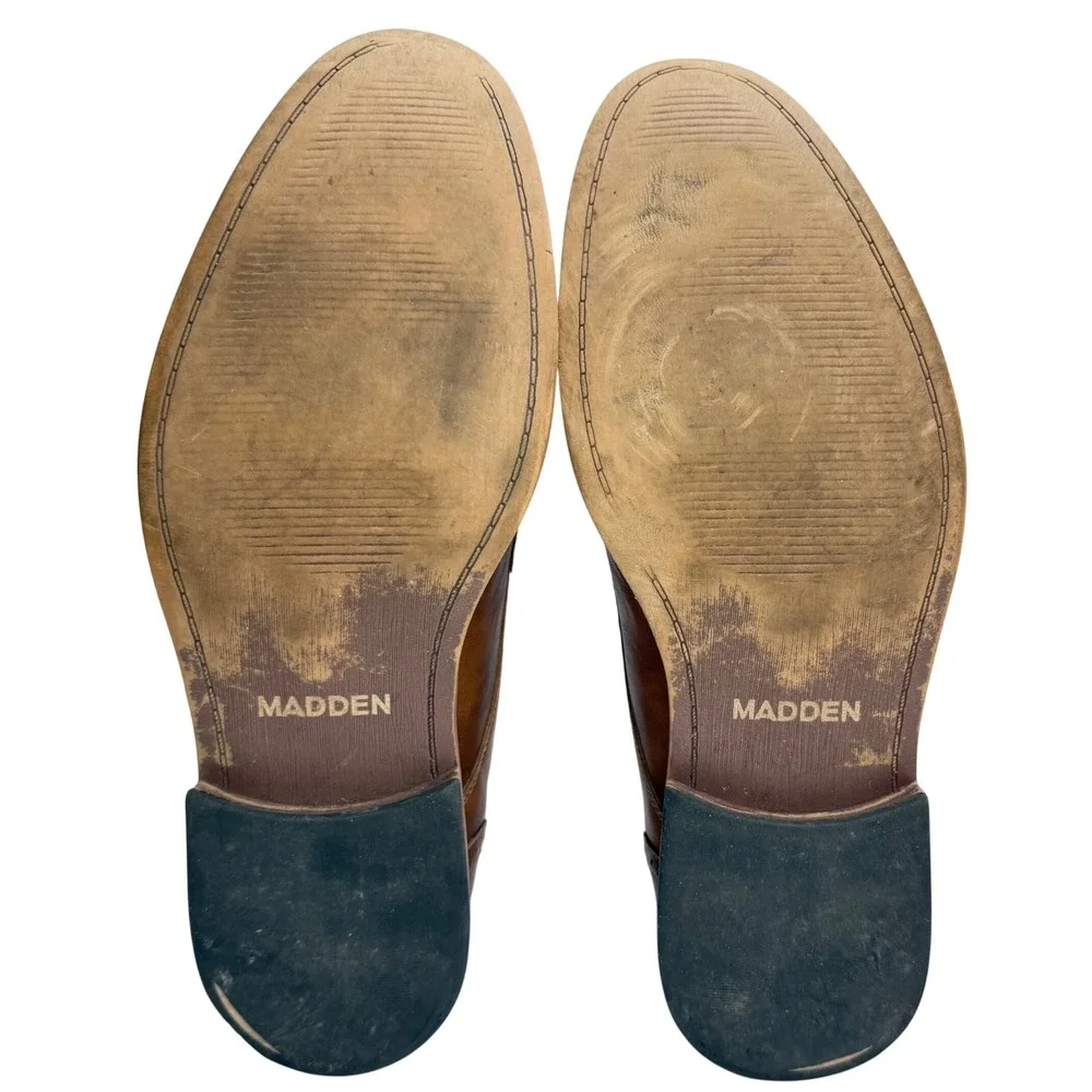 Steve Madden Mens Perforated Cap Toe‎ Brown Oxfords Size 12 Zero Grand Insoles